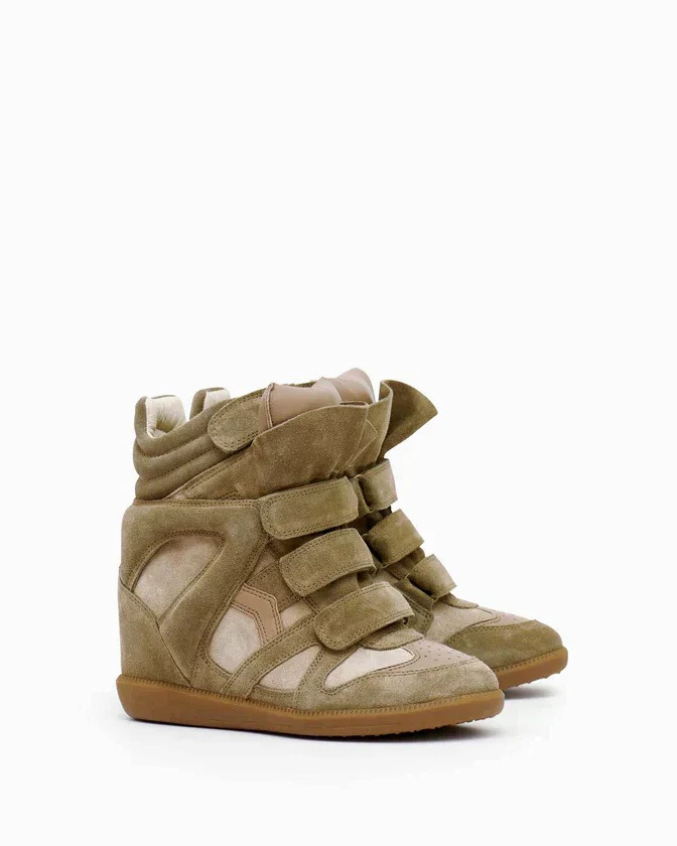 Sneaker High Heel Leather